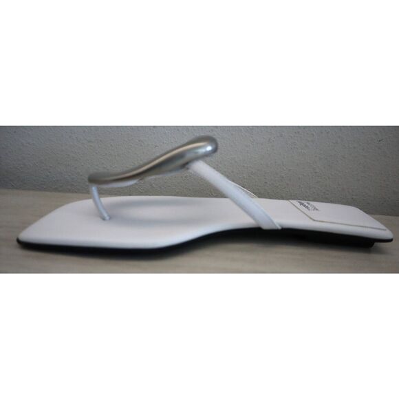 Jeffrey Campbell Women's Sz 8.5M White/Silver Linques-2 Flip Flop Sandals - Picture 5 of 13